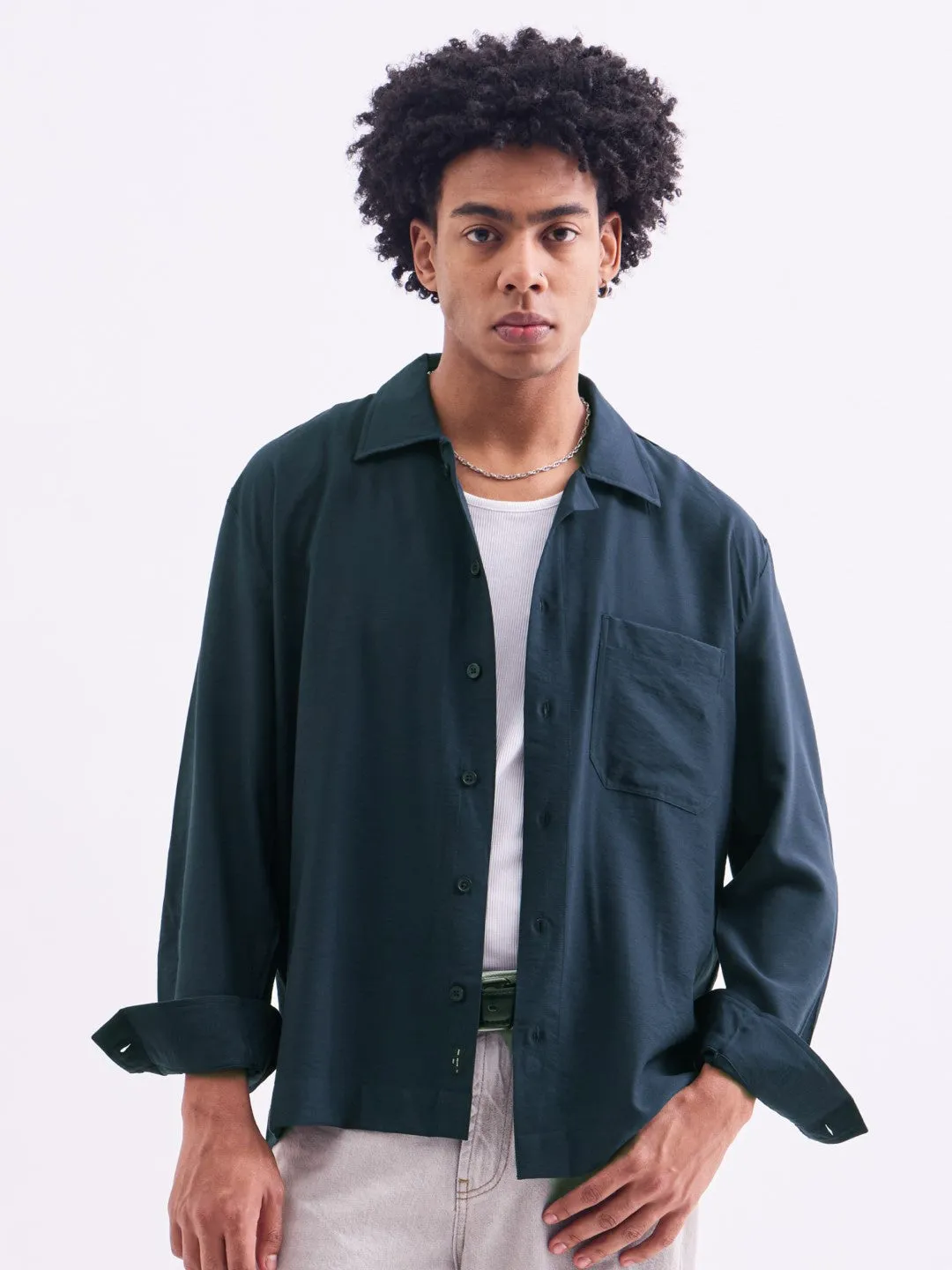 Navy Plain Summer Overshirt