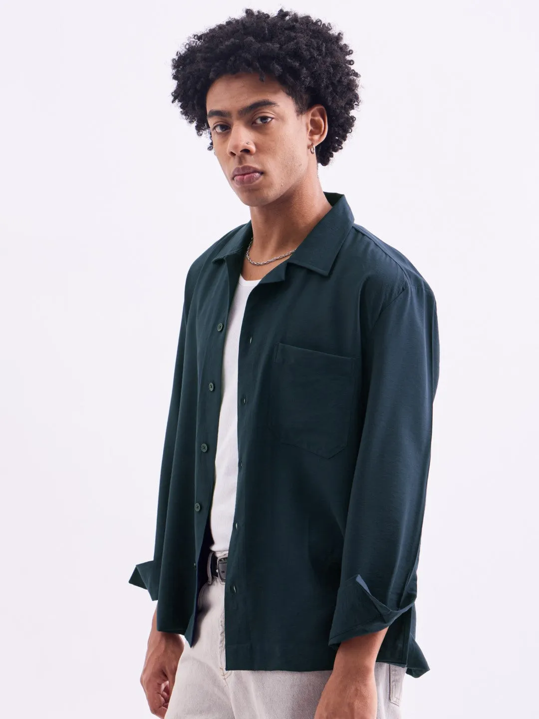 Navy Plain Summer Overshirt
