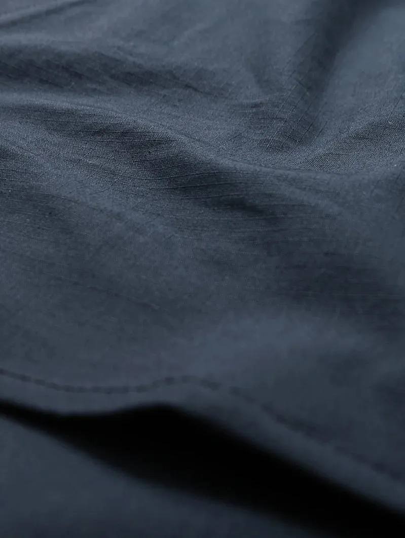 Navy Ripstop Zip-Up Overshirt