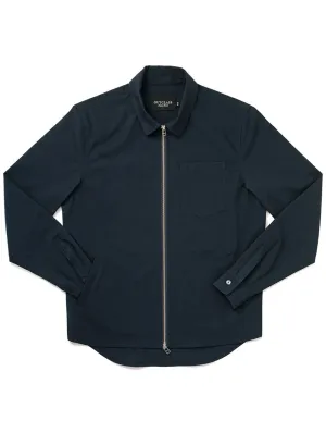 Navy Ripstop Zip-Up Overshirt