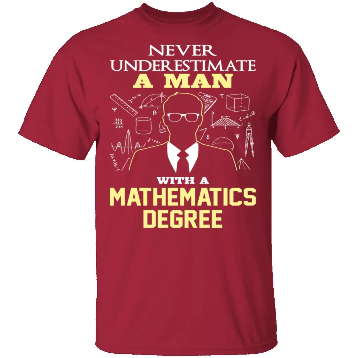 Never Underestimate A Man With A Mathematics Degree T-Shirt