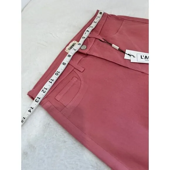 New L'Agence Size 27 Margot Skinny High Rise Stretch Dusty Rose Coated Jeans