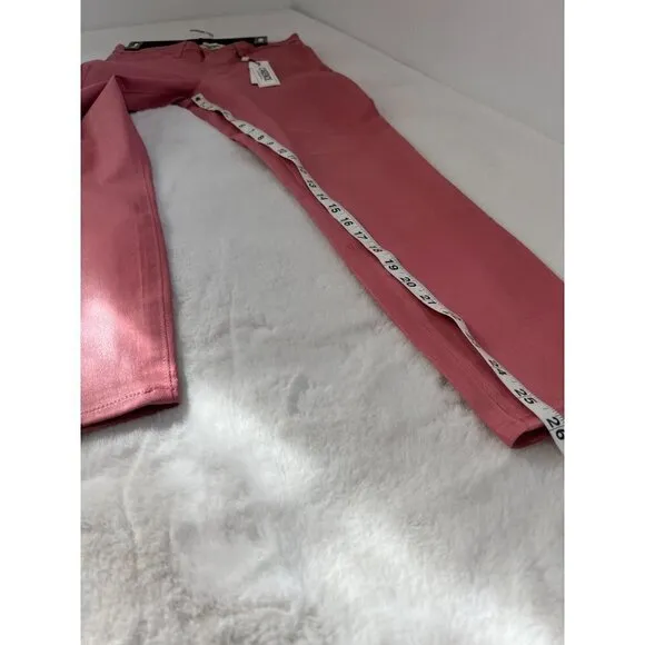 New L'Agence Size 27 Margot Skinny High Rise Stretch Dusty Rose Coated Jeans