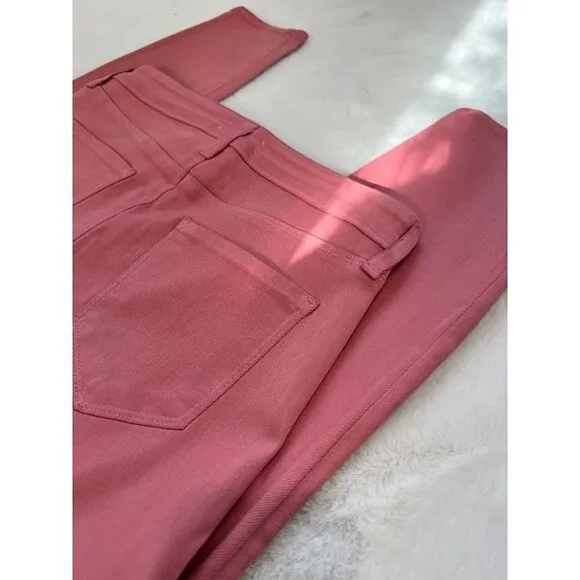 New L'Agence Size 27 Margot Skinny High Rise Stretch Dusty Rose Coated Jeans