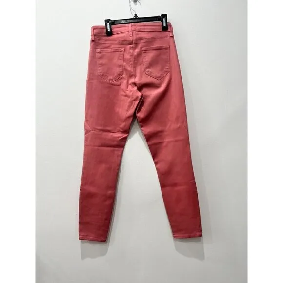 New L'Agence Size 27 Margot Skinny High Rise Stretch Dusty Rose Coated Jeans