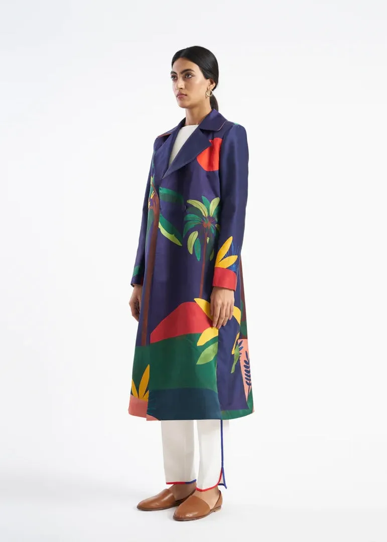 New Season Summer to Fall 2024 Jacket Cotton Silk Mattisse Sapphire Kshitij Jalori