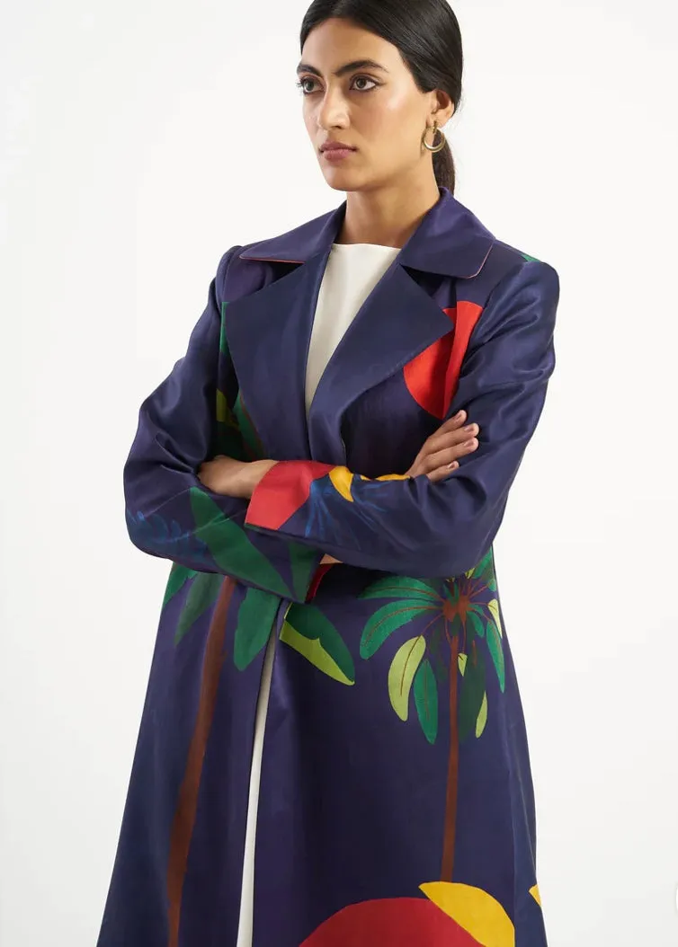 New Season Summer to Fall 2024 Jacket Cotton Silk Mattisse Sapphire Kshitij Jalori