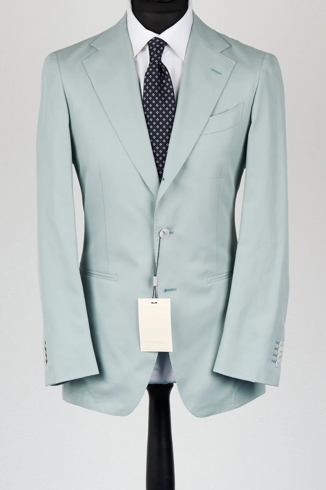 New Suitsupply Havana Cyan Blue Pure Cotton Unlined 3 Roll 2 Suit - Many Sizes Available (FINAL SALE)