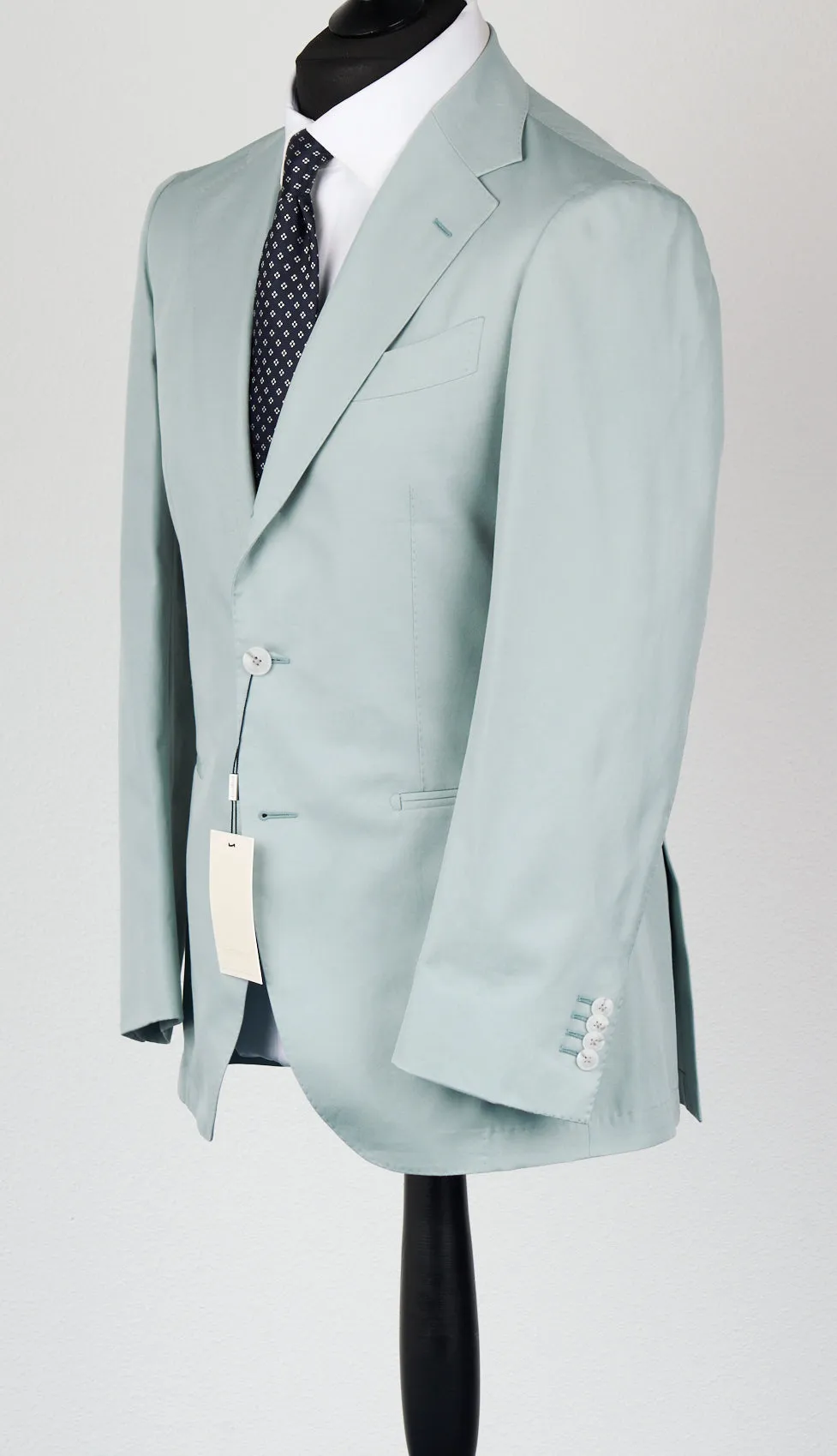 New Suitsupply Havana Cyan Blue Pure Cotton Unlined 3 Roll 2 Suit - Many Sizes Available (FINAL SALE)