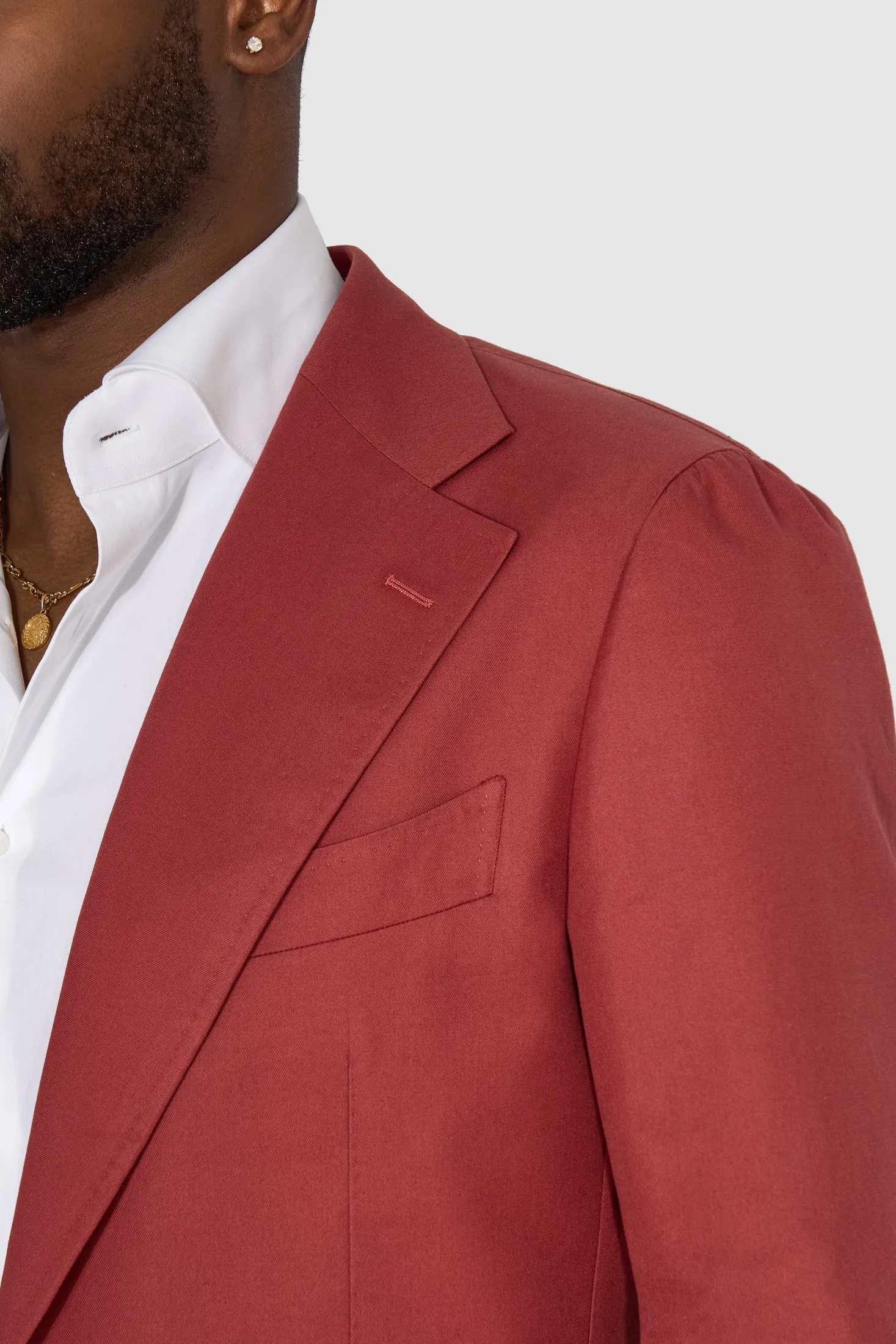 New Suitsupply Havana Raspberry Red Pure Cotton Wide Lapel Suit - 38R, 40R, 42R, 44R