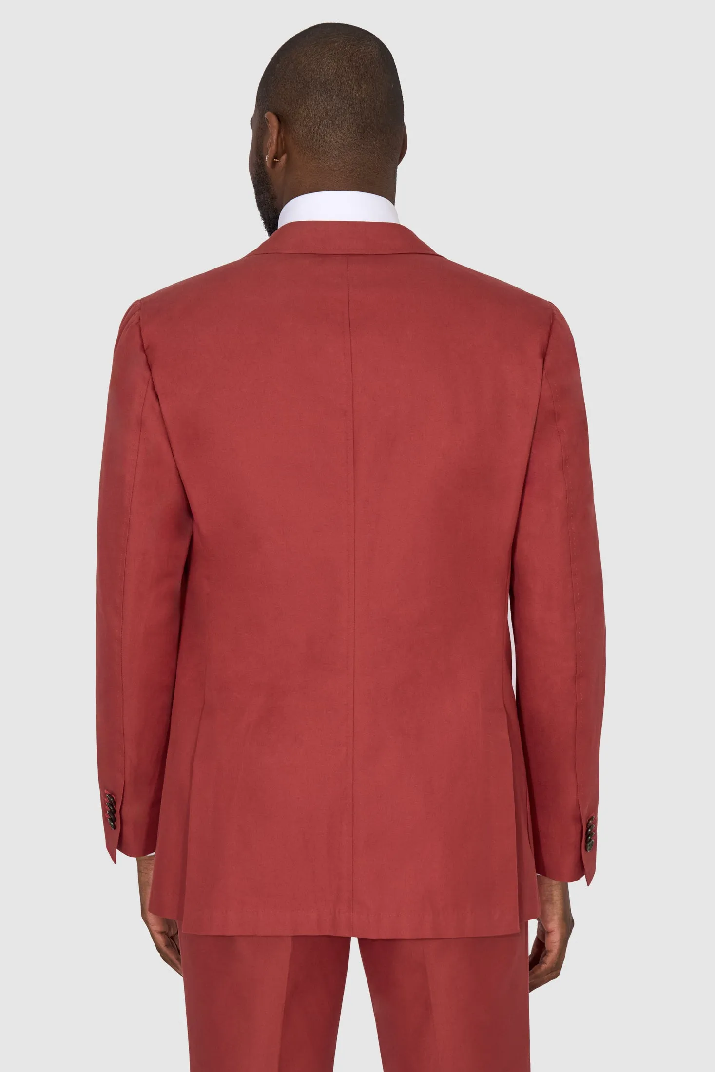 New Suitsupply Havana Raspberry Red Pure Cotton Wide Lapel Suit - 38R, 40R, 42R, 44R