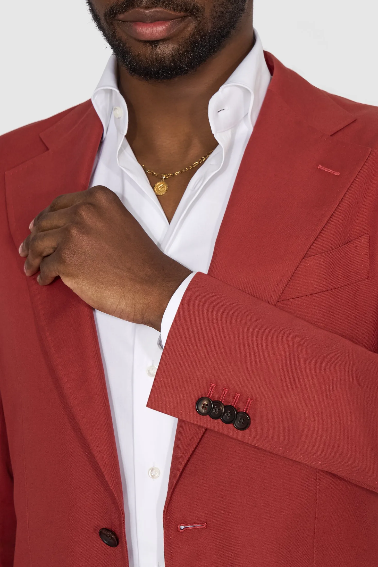 New Suitsupply Havana Raspberry Red Pure Cotton Wide Lapel Suit - 38R, 40R, 42R, 44R
