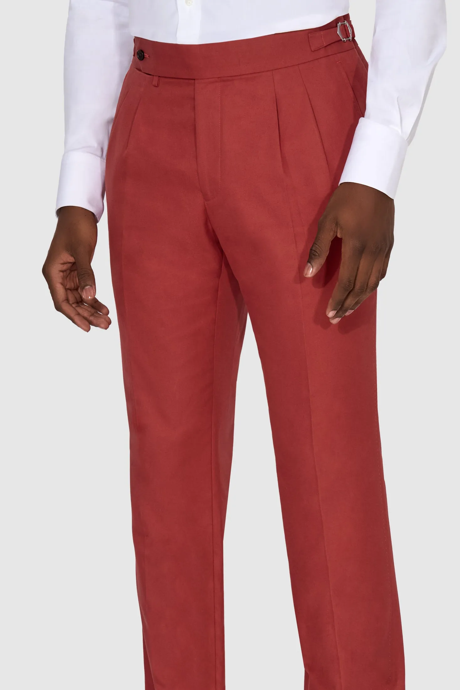 New Suitsupply Havana Raspberry Red Pure Cotton Wide Lapel Suit - 38R, 40R, 42R, 44R