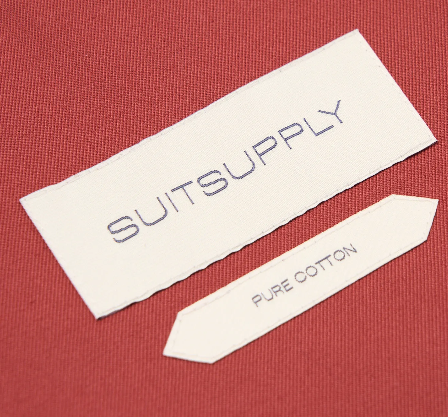 New Suitsupply Havana Raspberry Red Pure Cotton Wide Lapel Suit - 38R, 40R, 42R, 44R