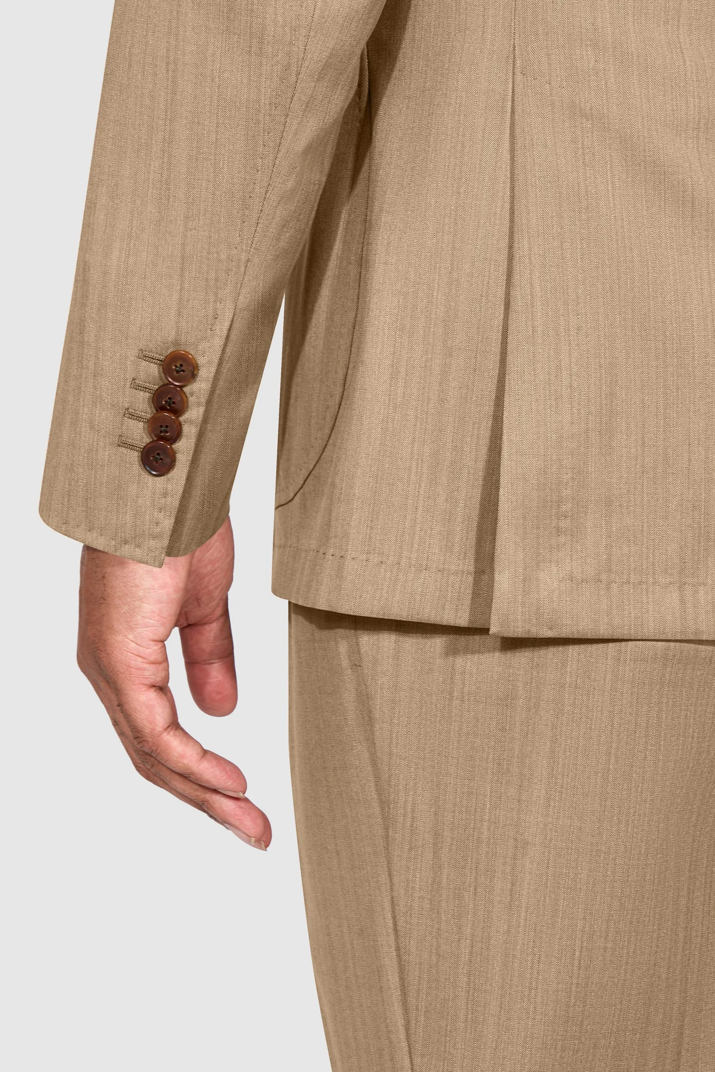 New Suitsupply Havana Tulip Mid Brown Herringbone Pure Wool Unlined Suit - Size 36S, 36R, 38R, 40S, 40R, 40L, 42S, 42R, 44S, 44R, 48R