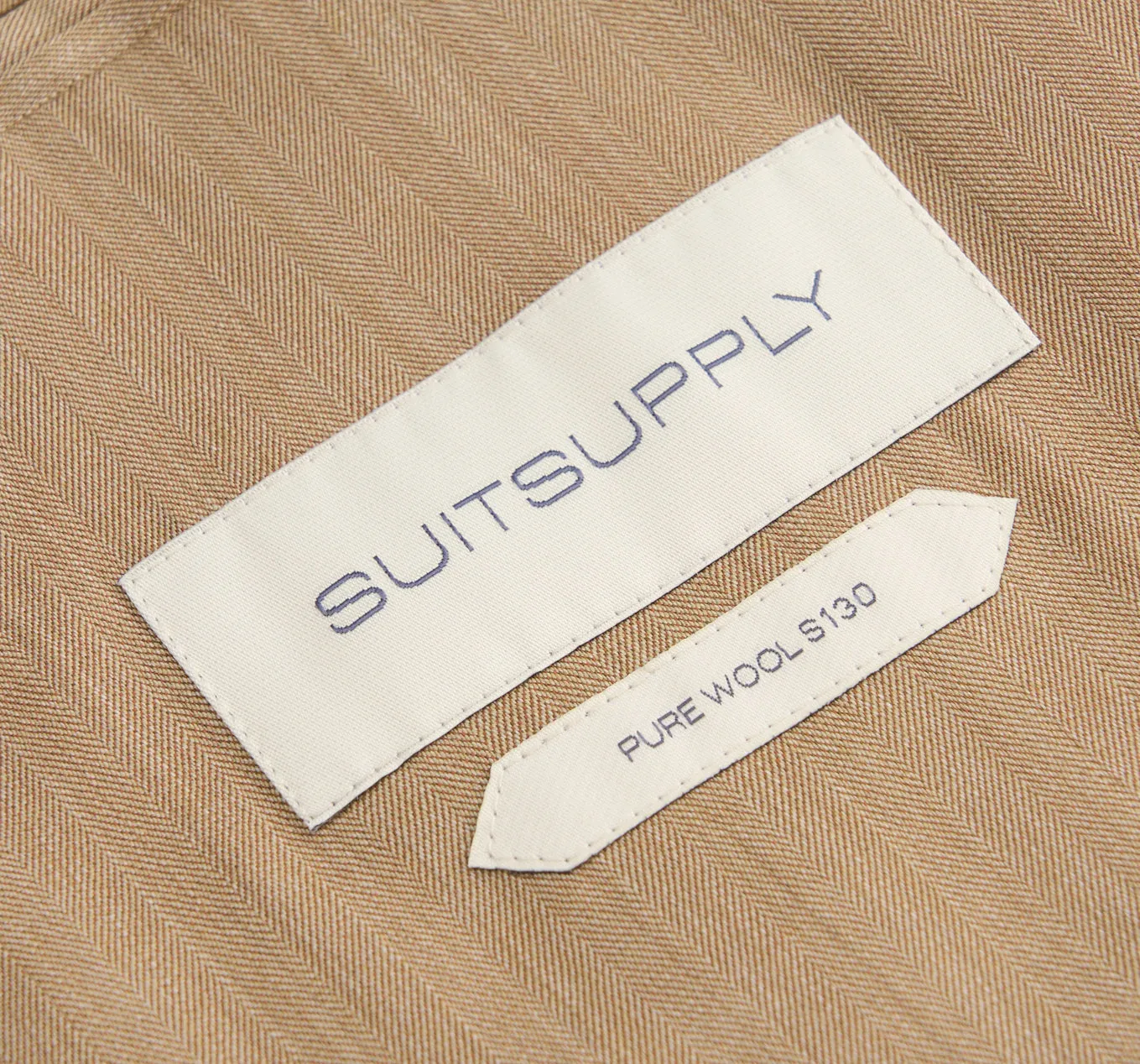 New Suitsupply Havana Tulip Mid Brown Herringbone Pure Wool Unlined Suit - Size 36S, 36R, 38R, 40S, 40R, 40L, 42S, 42R, 44S, 44R, 48R