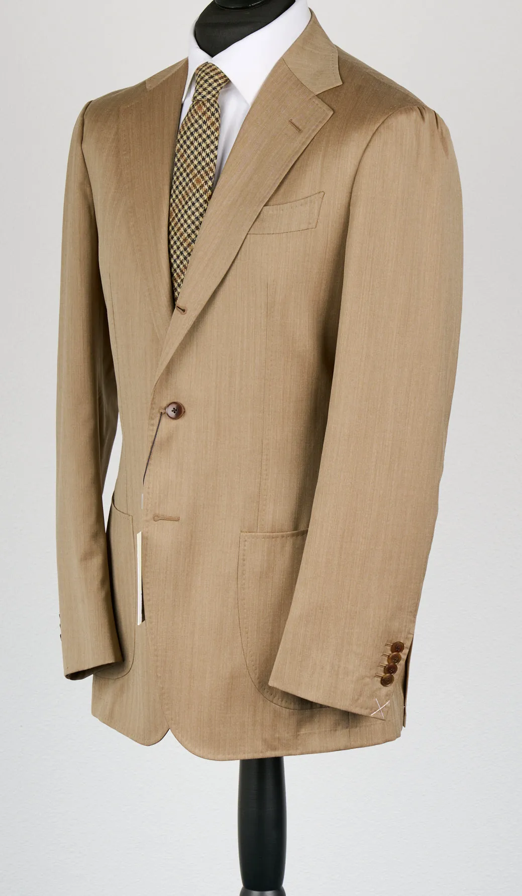 New Suitsupply Havana Tulip Mid Brown Herringbone Pure Wool Unlined Suit - Size 36S, 36R, 38R, 40S, 40R, 40L, 42S, 42R, 44S, 44R, 48R