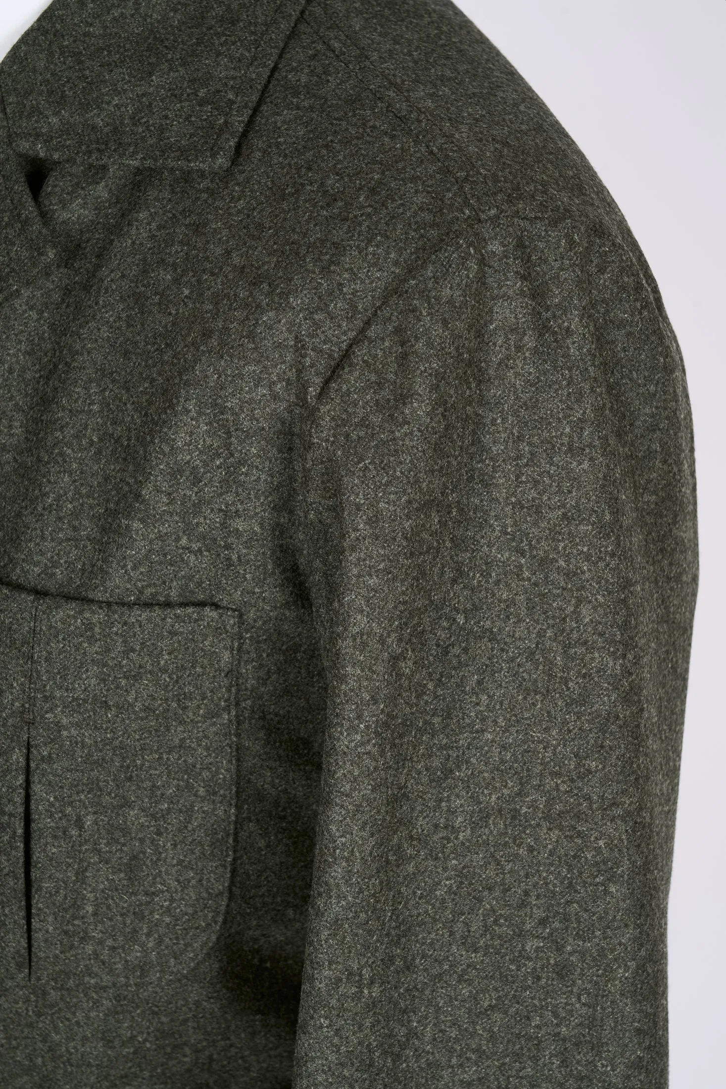New Suitsupply Sahara Green/Gray Pure Wool Light Flannel Safari Jacket - 36R, 38R, 42R, 44R, 46R