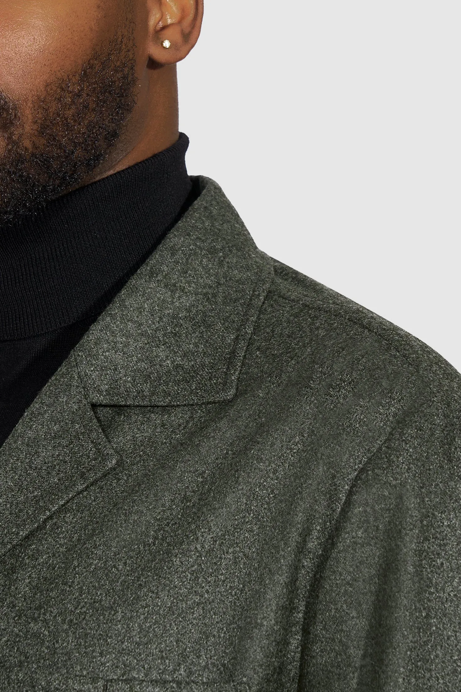 New Suitsupply Sahara Green/Gray Pure Wool Light Flannel Safari Jacket - 36R, 38R, 42R, 44R, 46R