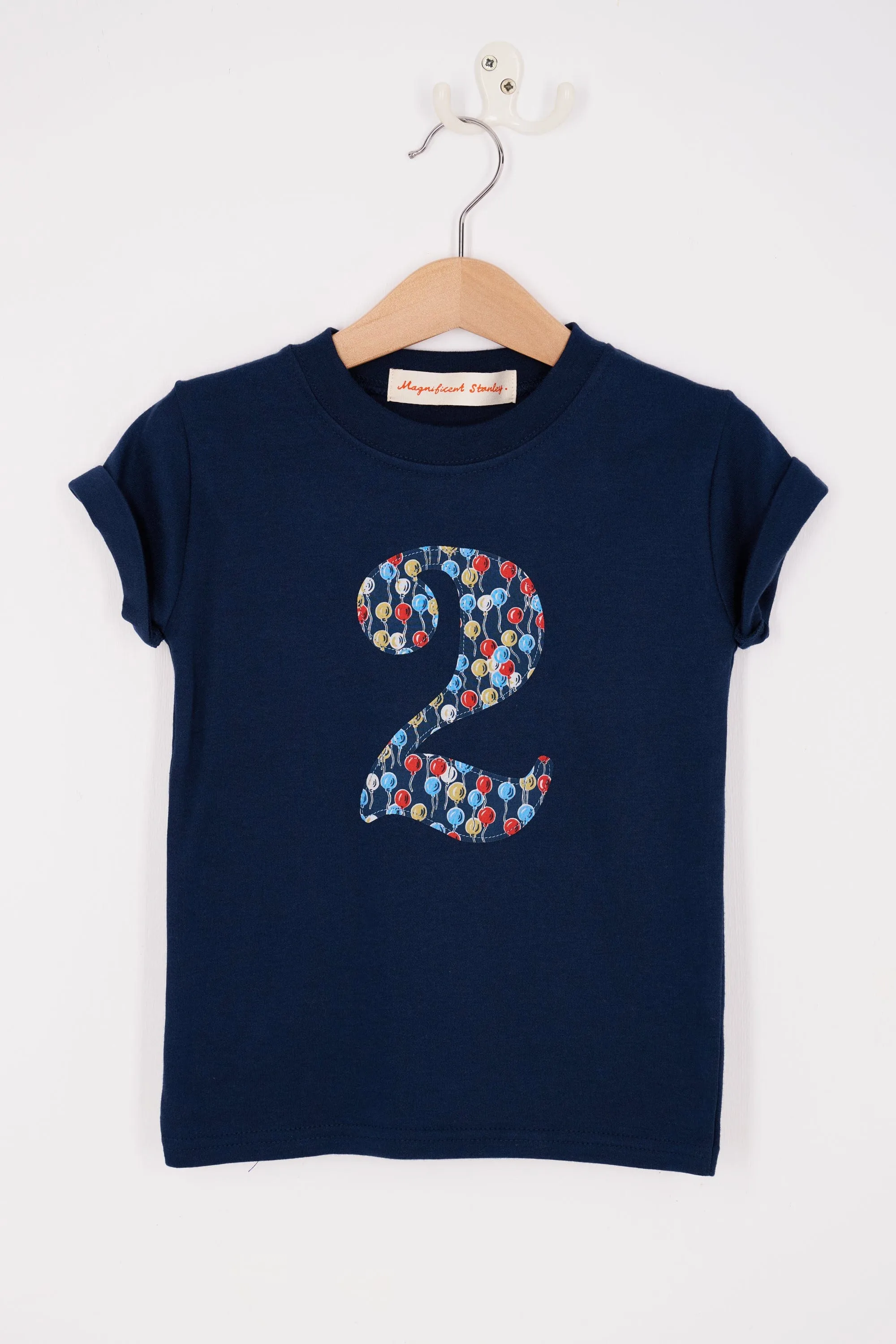 Number Navy T-Shirt in Ethan's Party Liberty Print