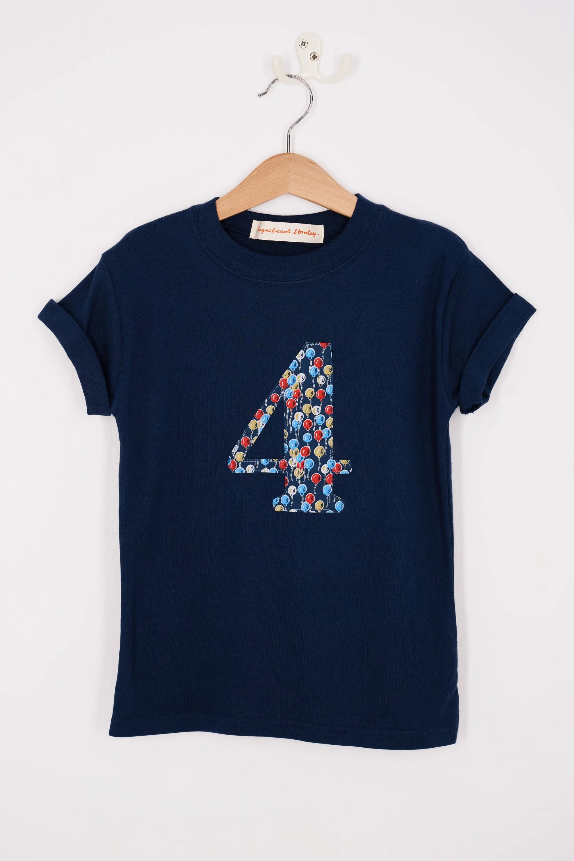 Number Navy T-Shirt in Ethan's Party Liberty Print