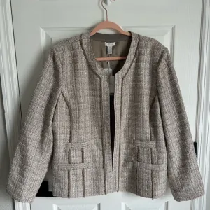 NWT CHICO'S TRAVEL COLLECTION WOVEN OPEN FRONT JACKET/BLAZER &quot;DAPHNE&quot; SIZE 3