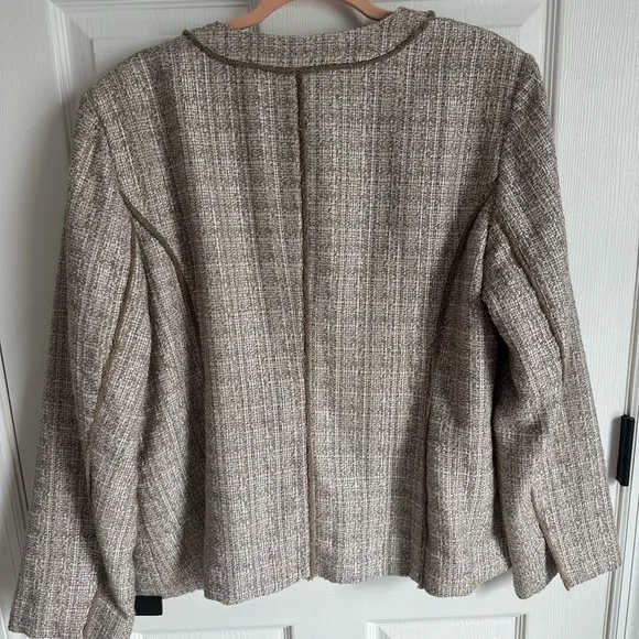 NWT CHICO'S TRAVEL COLLECTION WOVEN OPEN FRONT JACKET/BLAZER &quot;DAPHNE&quot; SIZE 3