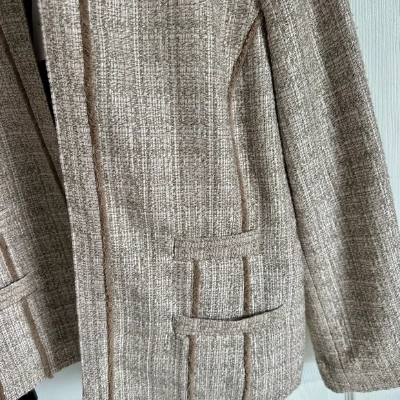 NWT CHICO'S TRAVEL COLLECTION WOVEN OPEN FRONT JACKET/BLAZER &quot;DAPHNE&quot; SIZE 3
