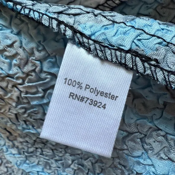 NWT Ming Wang Crinkle Jacket Cardigan Size 1X Lightweight Button Animal Blue