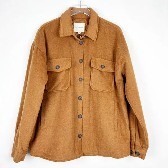 NWT Thread &amp; Supply Polar Fleece Shacket. Toasted Coconut. Size XL