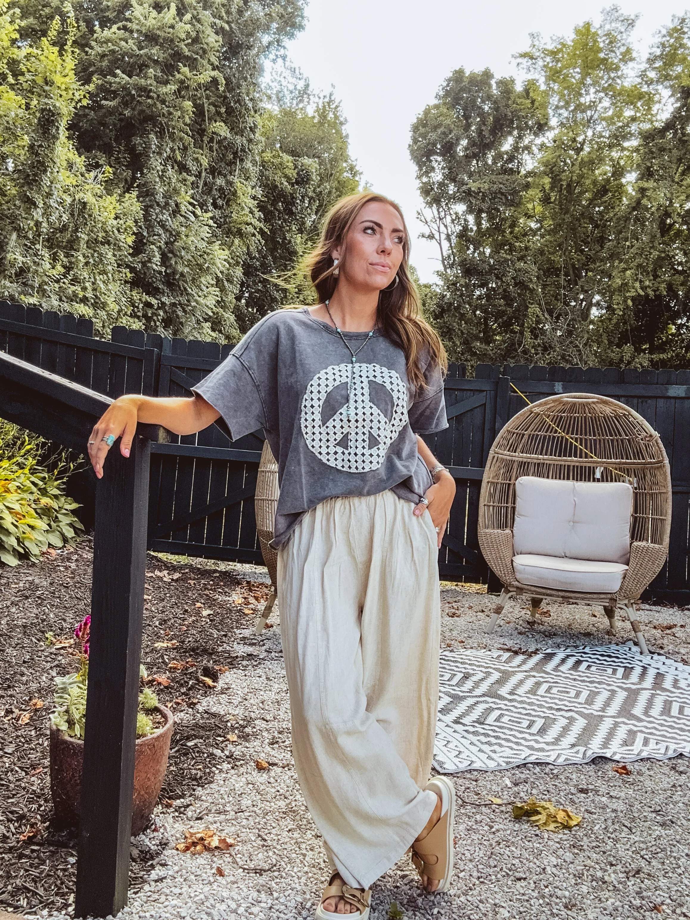 Oatmeal Mineral Wash Linen Pant