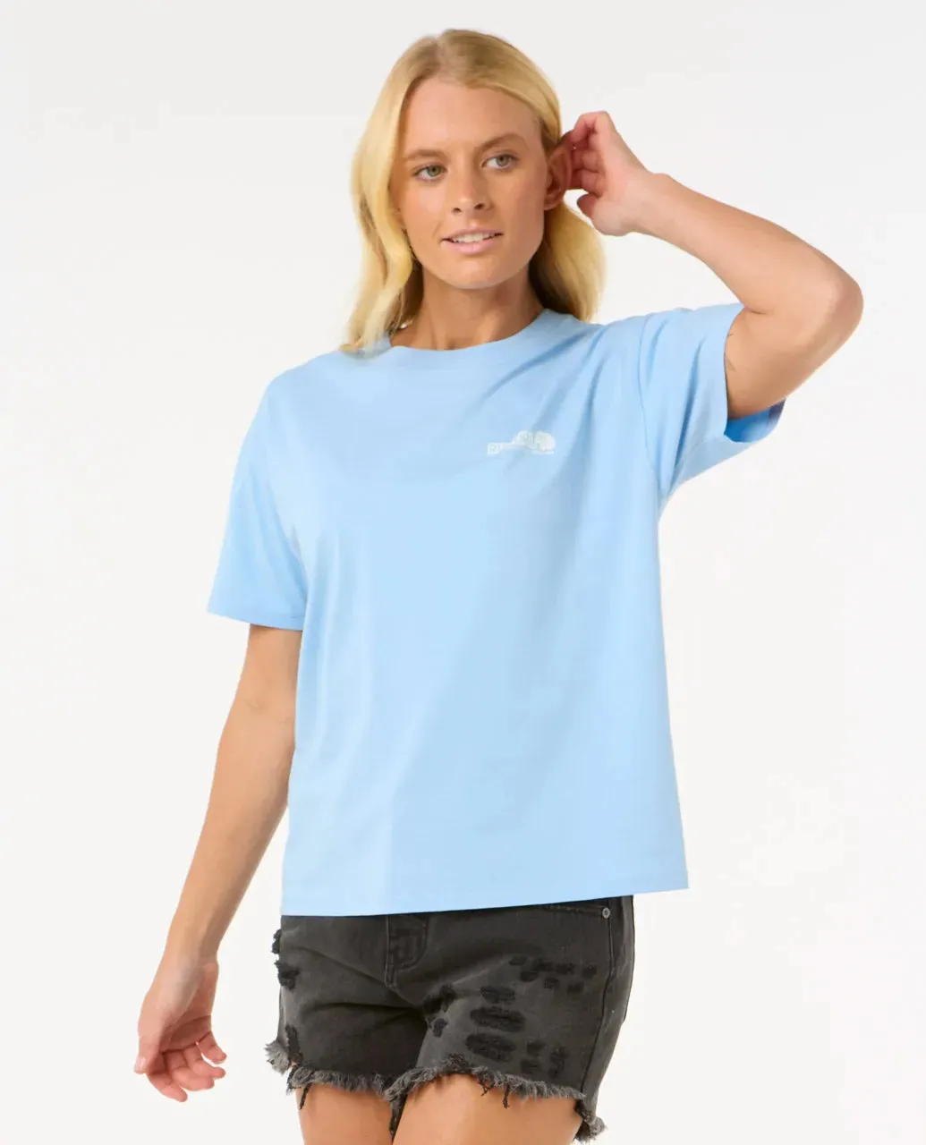 Ocean Tech Relaxed Tee - Mid Blue