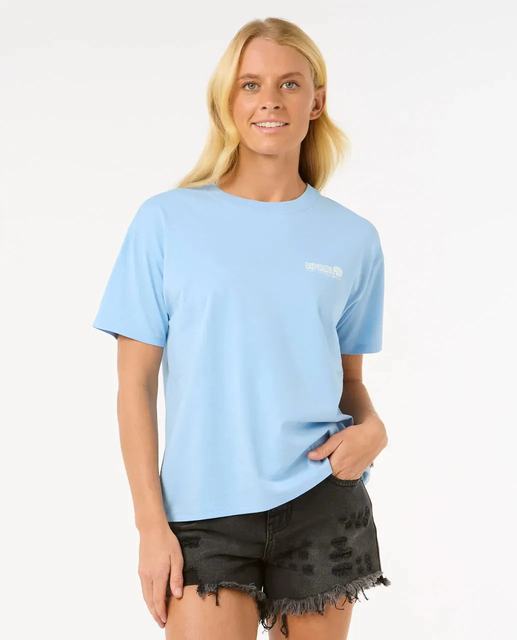 Ocean Tech Relaxed Tee - Mid Blue