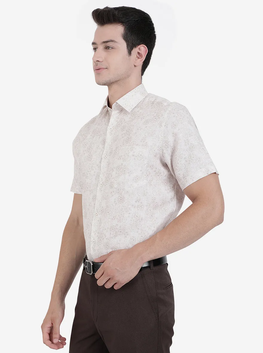 Off-White Printed Slim Fit Party Wear Shirt | JB Studio