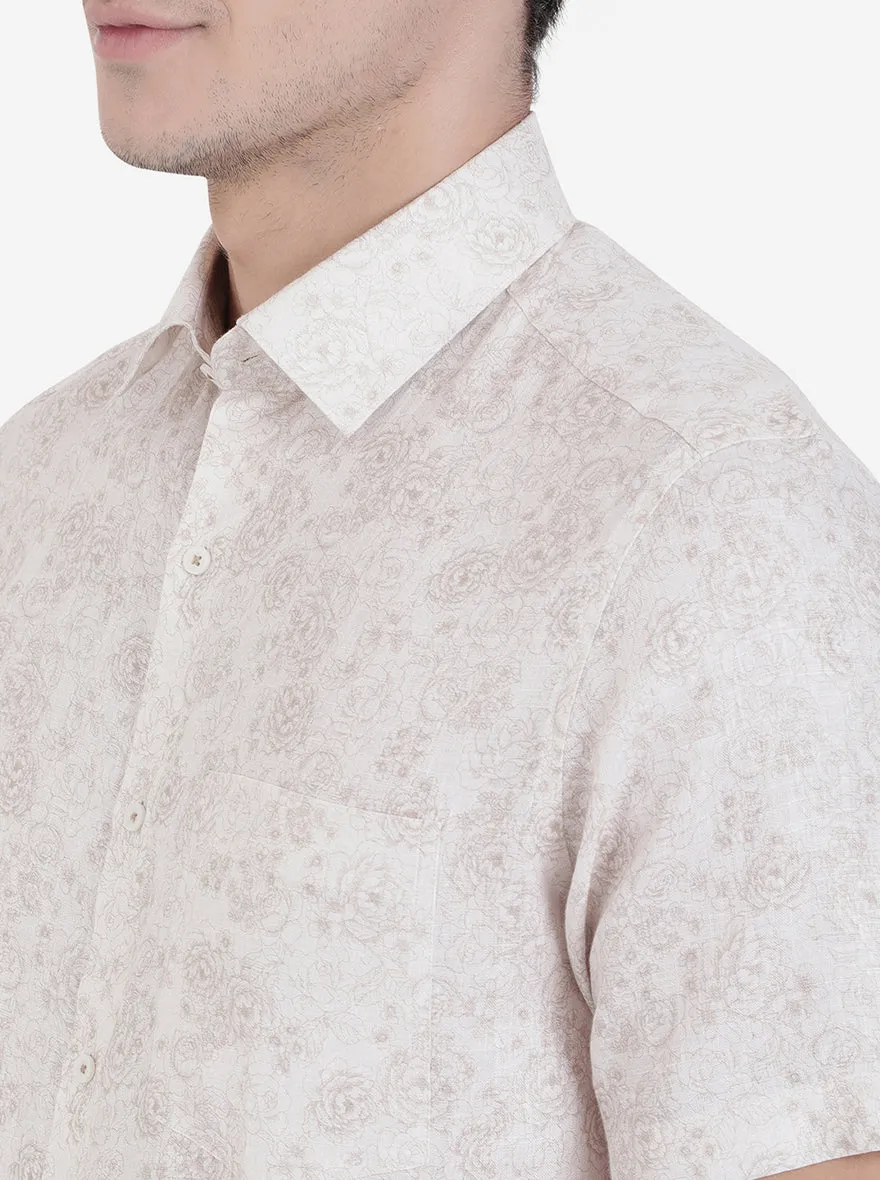 Off-White Printed Slim Fit Party Wear Shirt | JB Studio