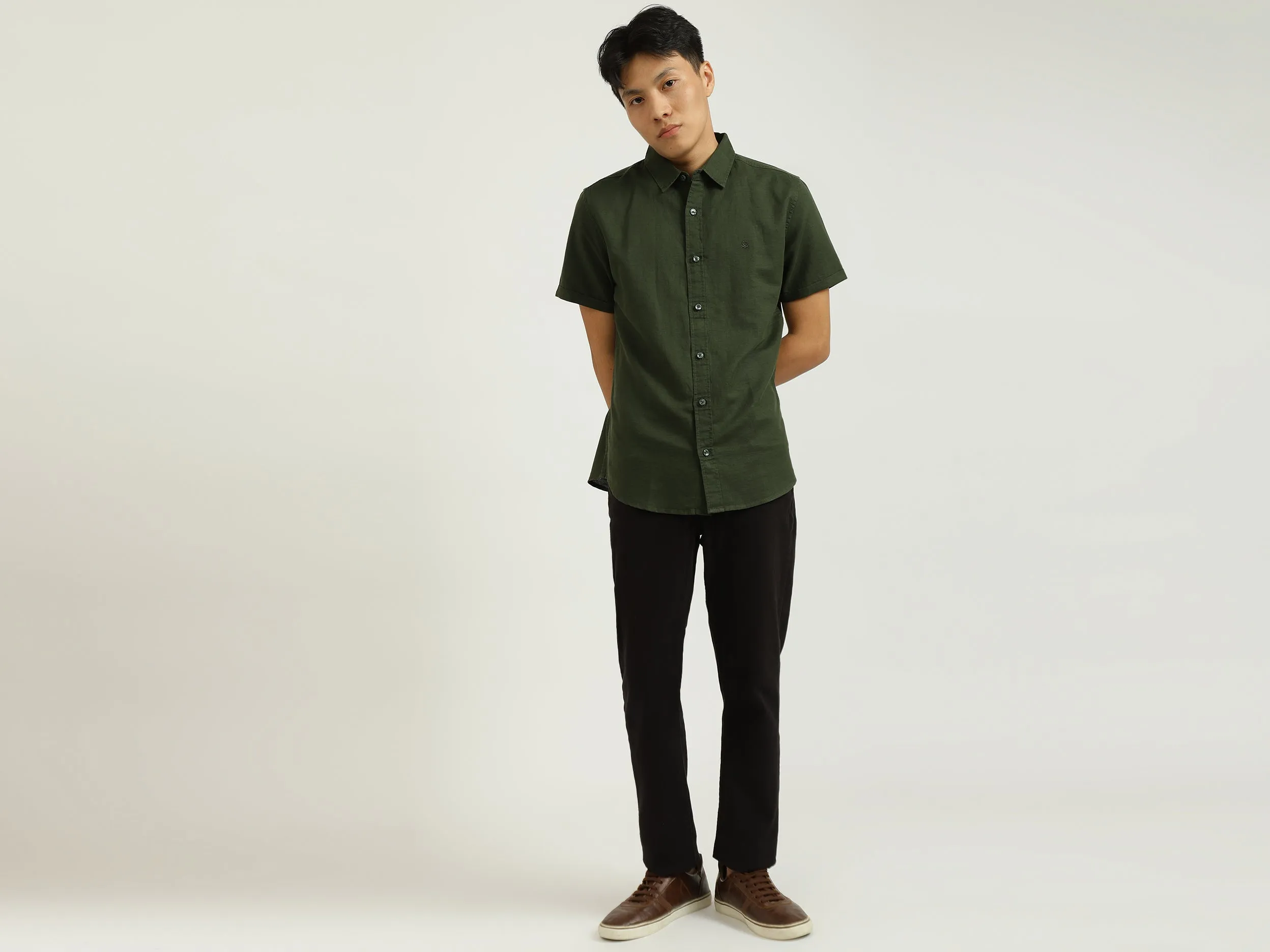 Olive Linen Shirt
