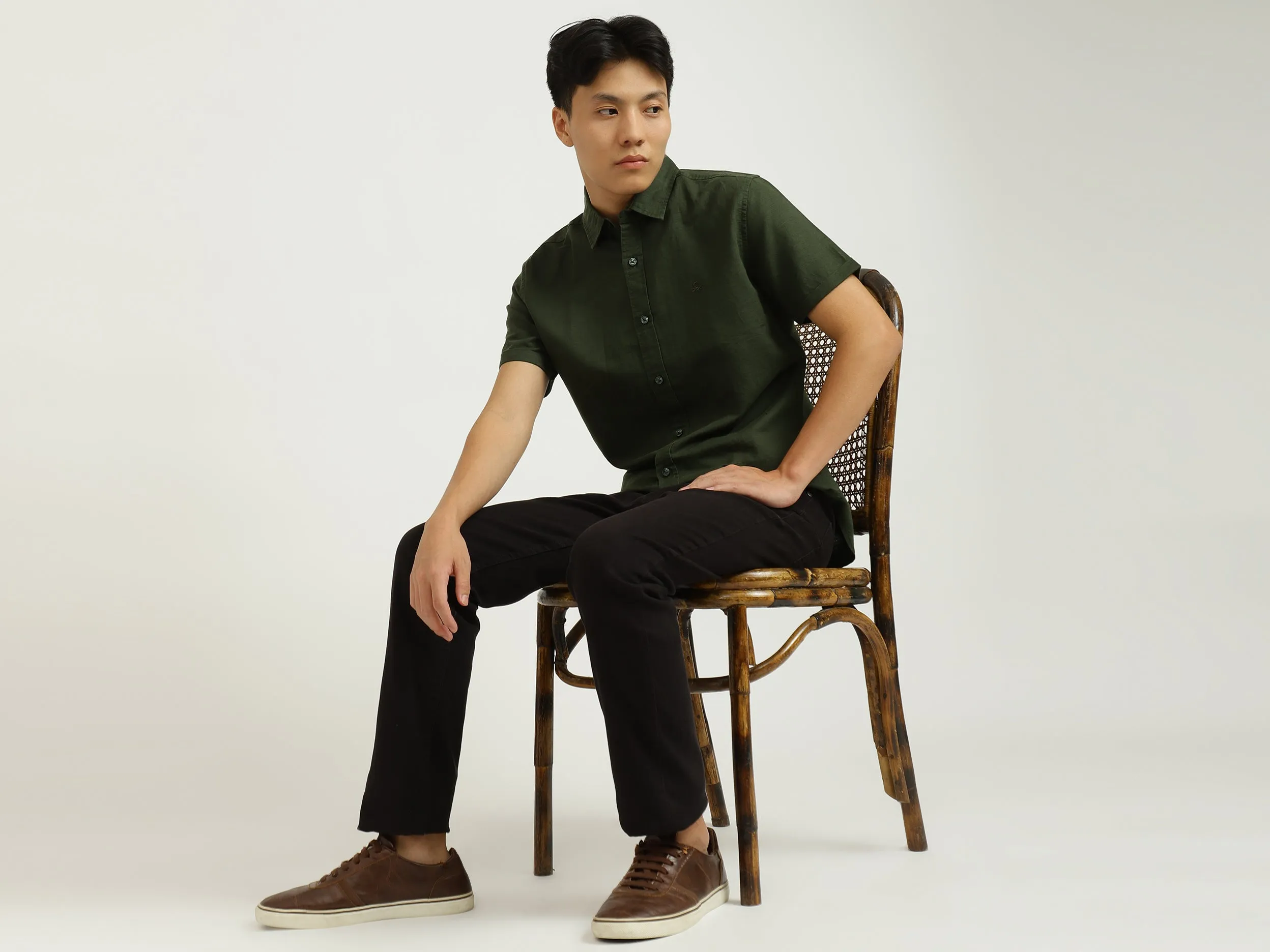 Olive Linen Shirt