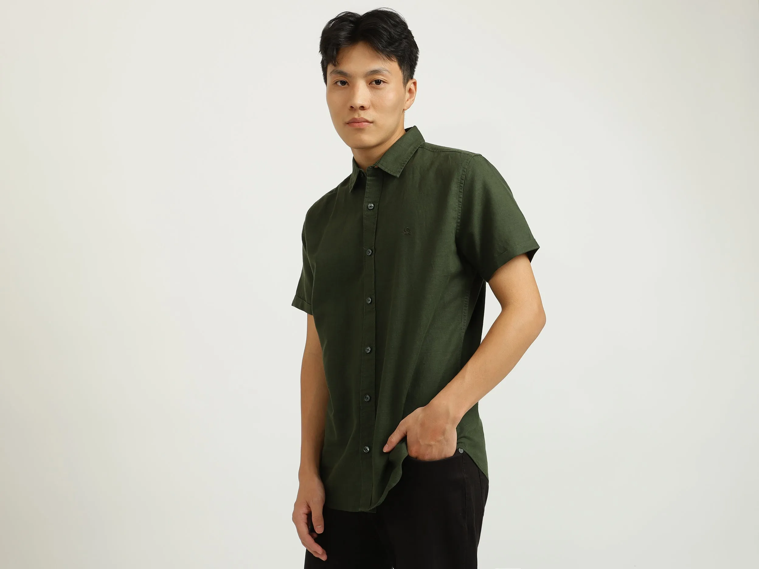 Olive Linen Shirt