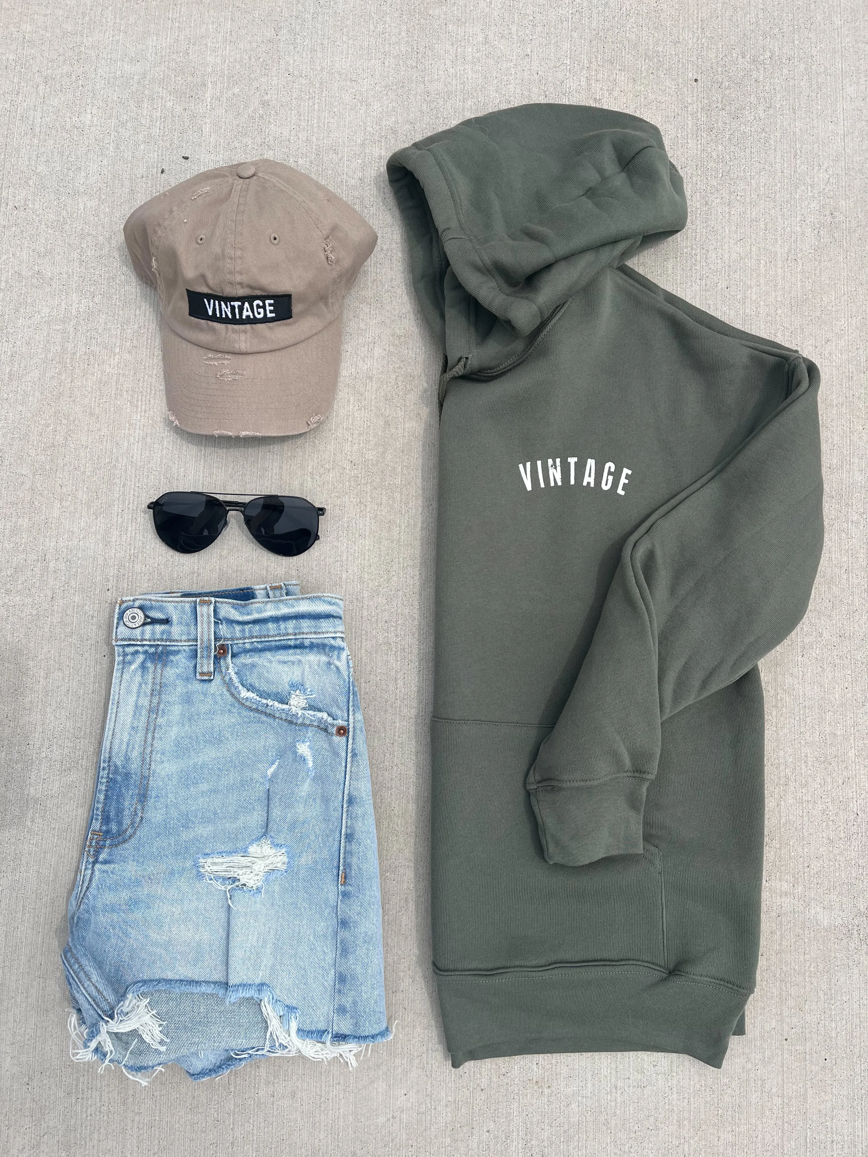 Olive Vintage Hoodie
