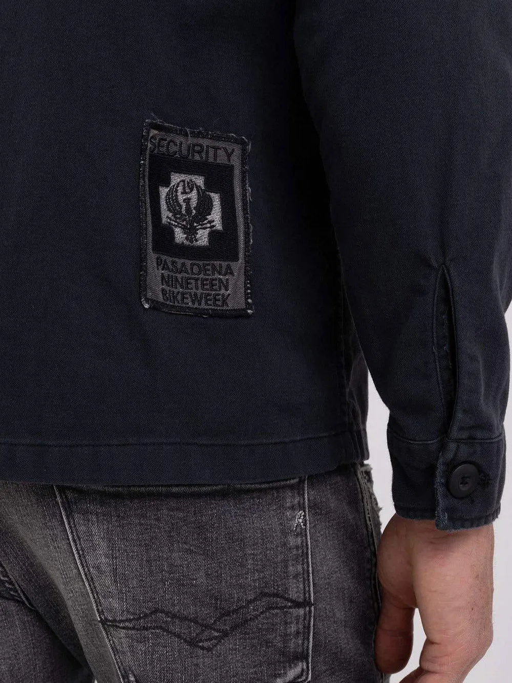 Overshirt Con Patches Racer - Charcoal