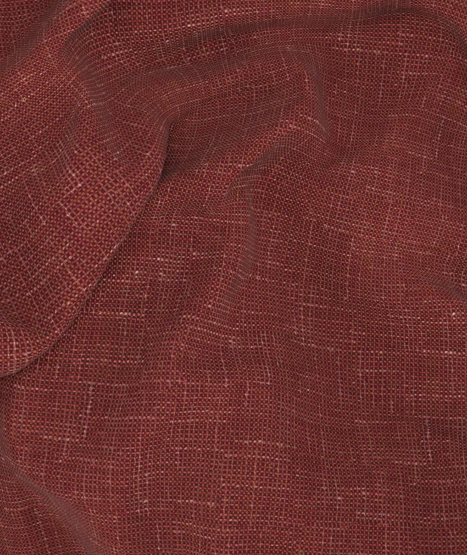 Overshirt in brick-coloured wool-silk-linen blend with slub effect
