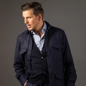 Overshirt in Navy Tweed
