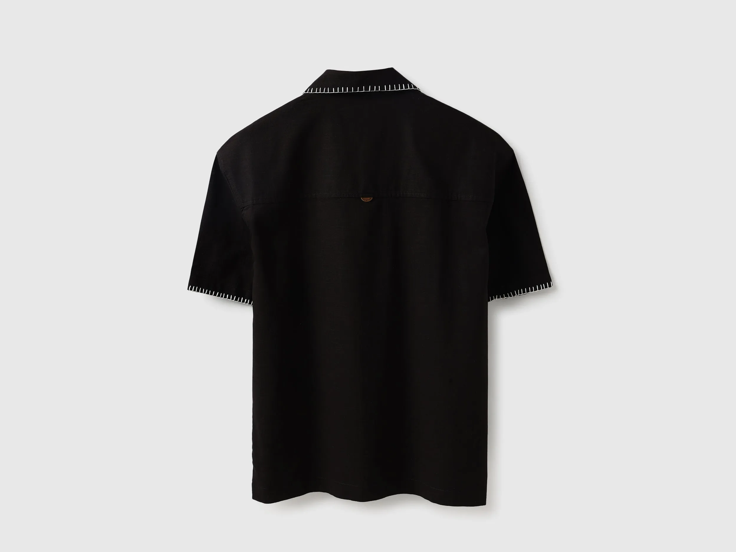 Oversized Fit Resort Collar Embroidered Shirt