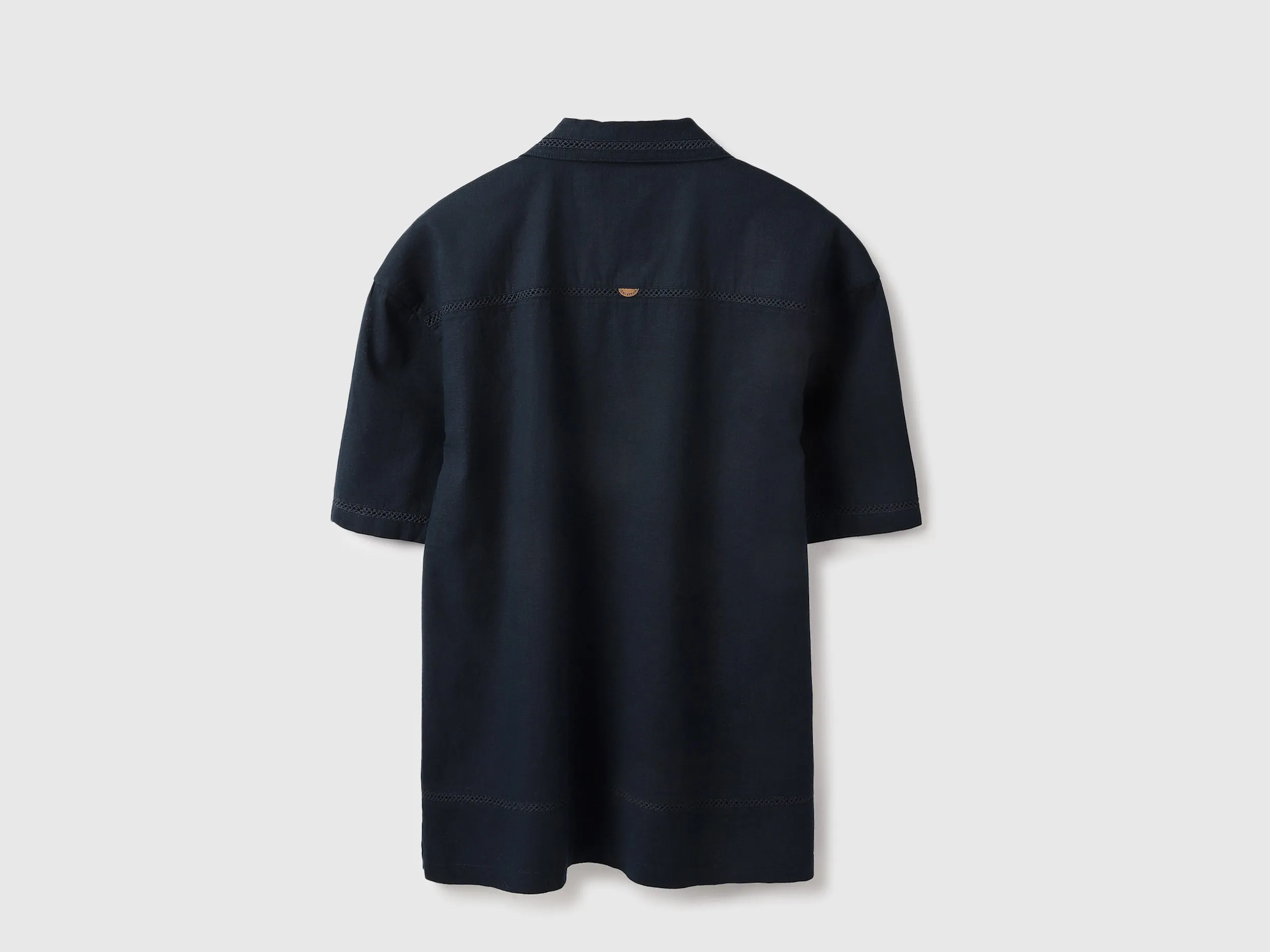 Oversized Fit Resort Collar Pintuck Shirt