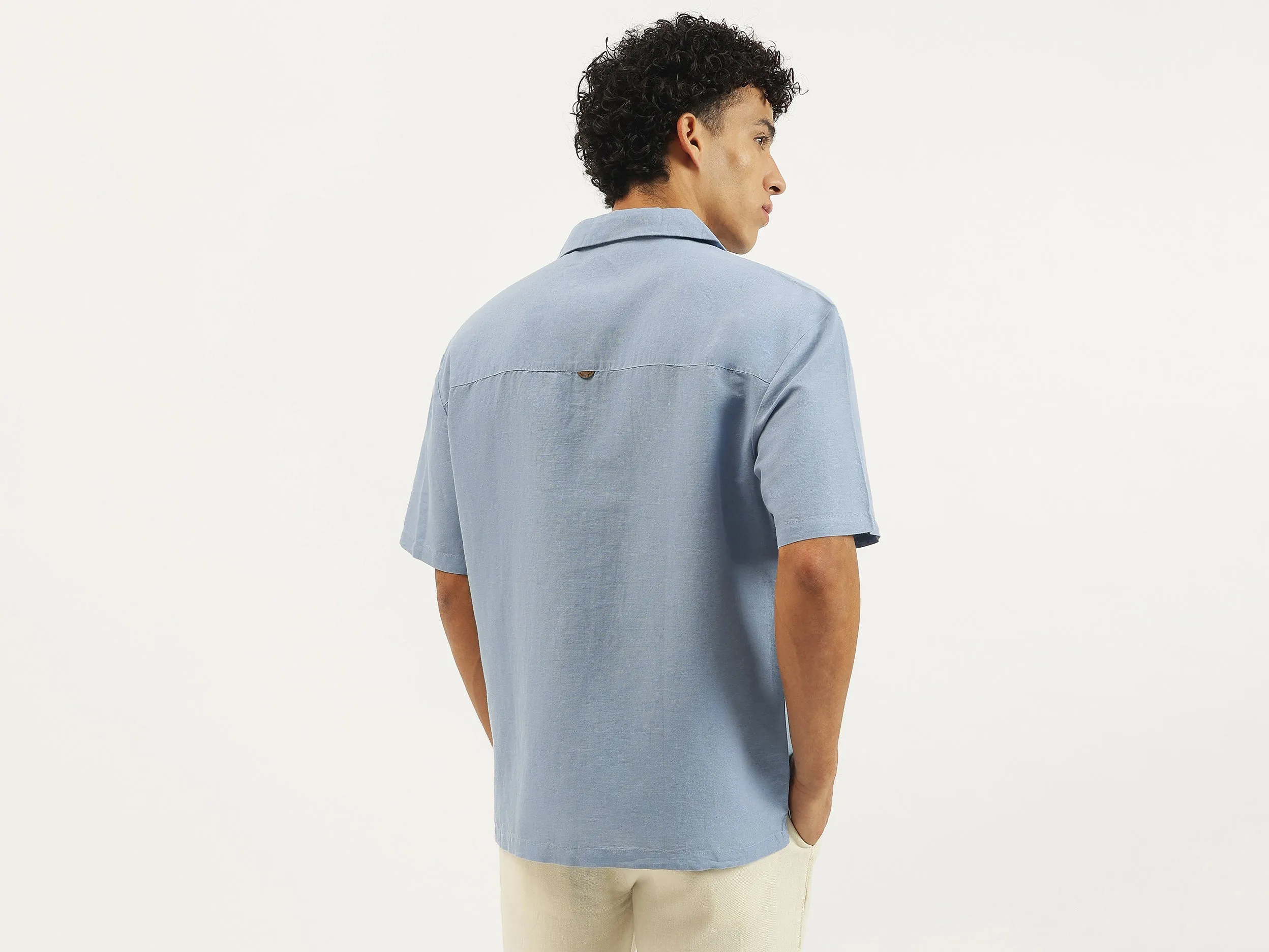 Oversized Fit Resort Collar Solid Shirt