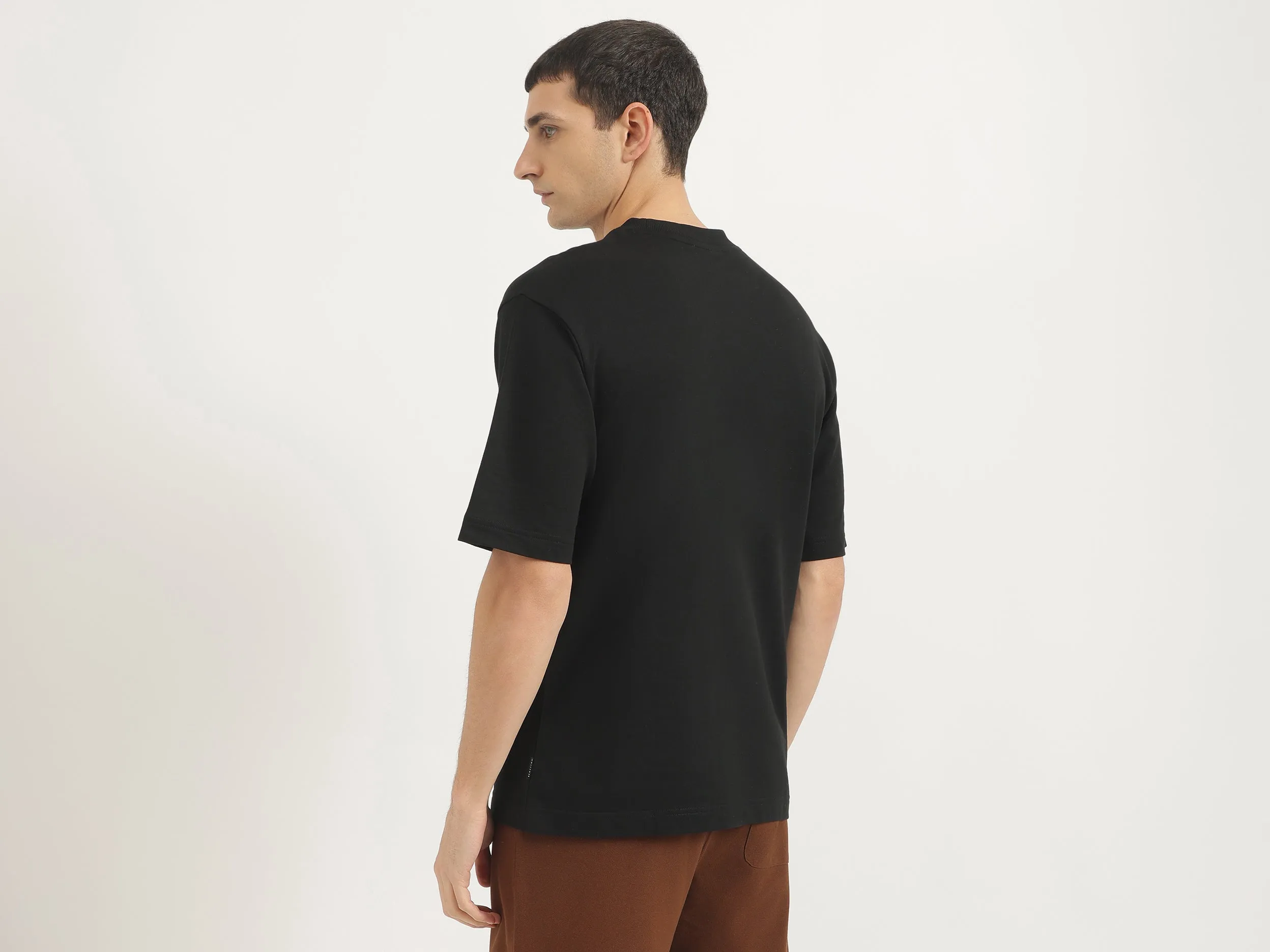 Oversized Fit Round Neck Solid Tshirt
