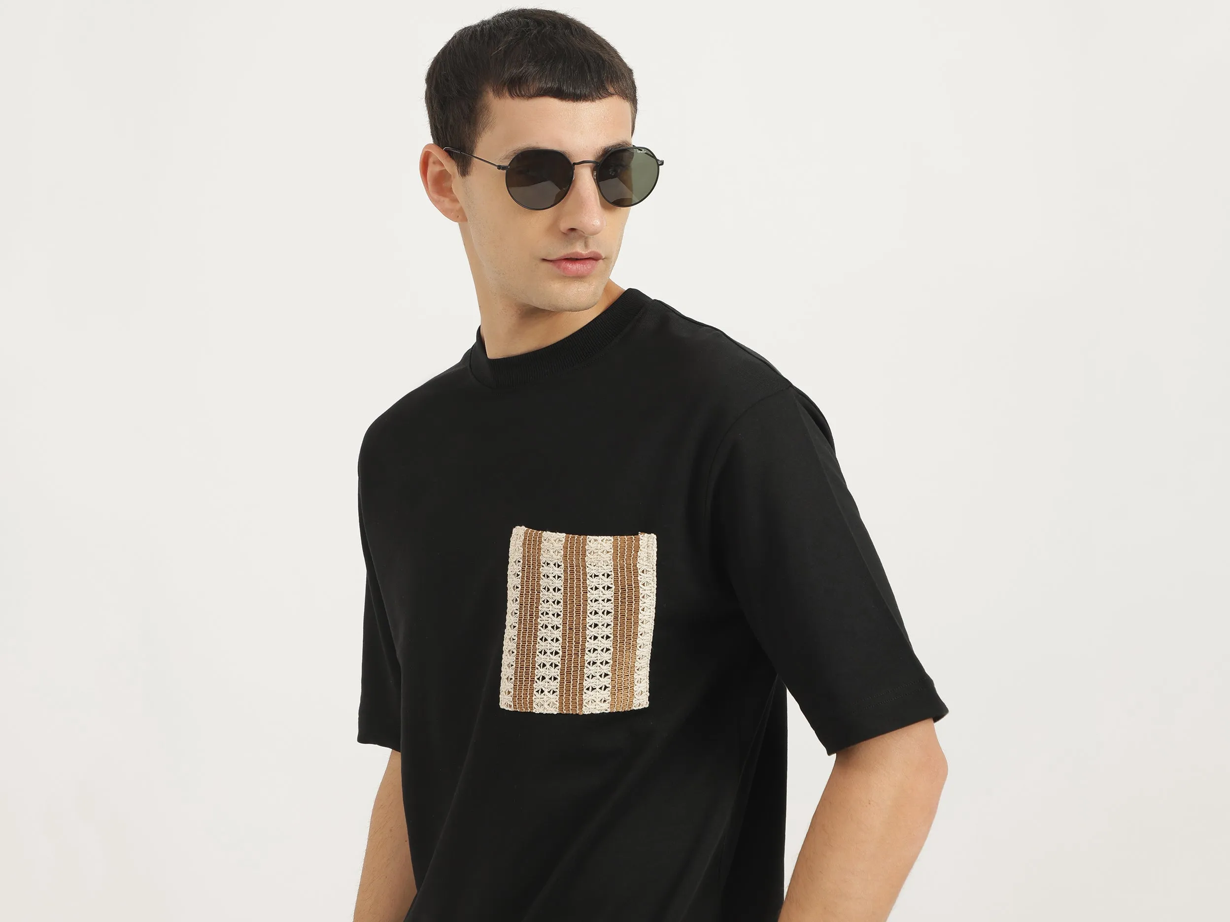 Oversized Fit Round Neck Solid Tshirt