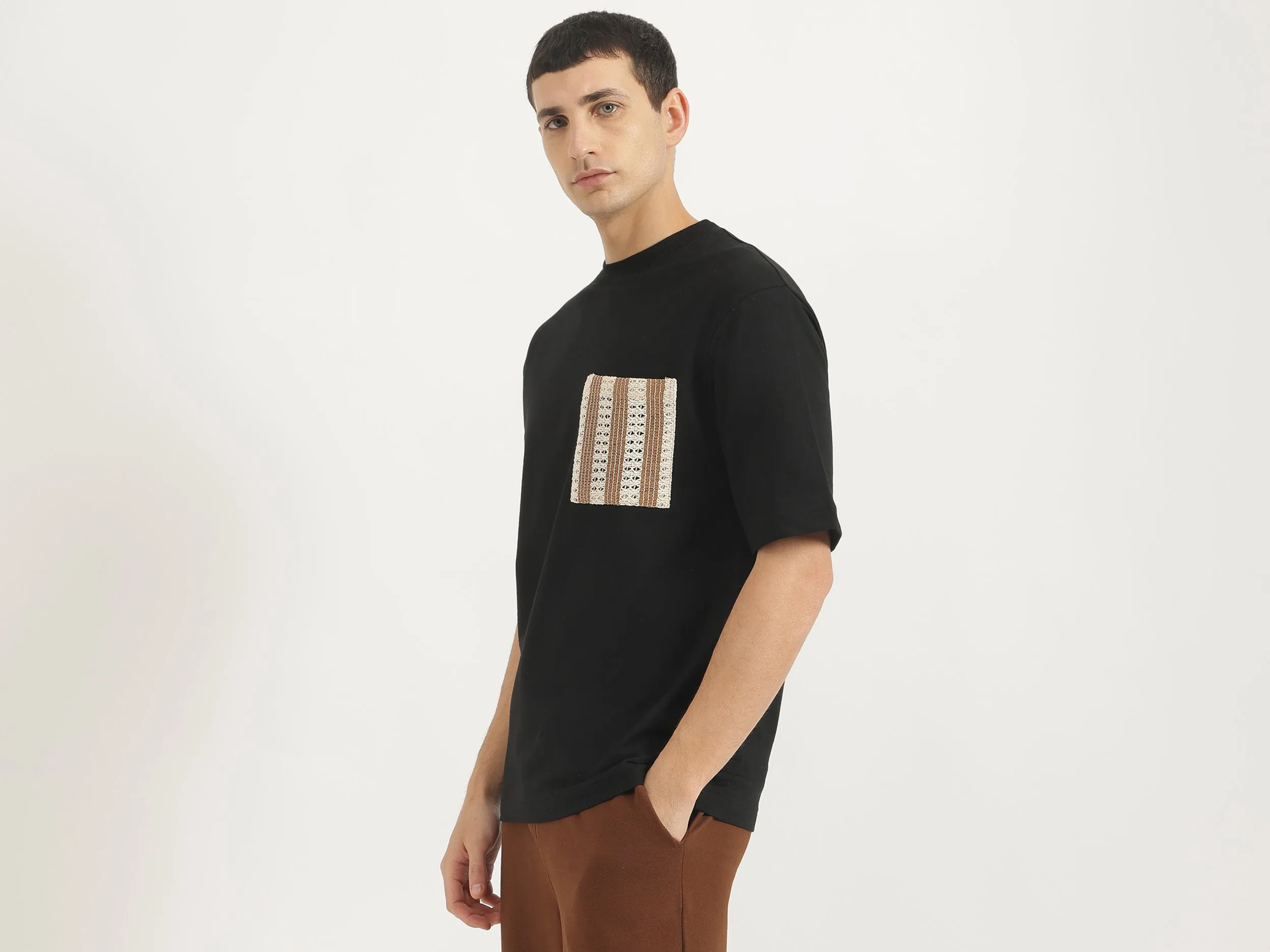 Oversized Fit Round Neck Solid Tshirt