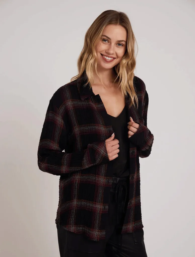 Oversized Shirt with Pocket - Autumn Sunset Plaid
