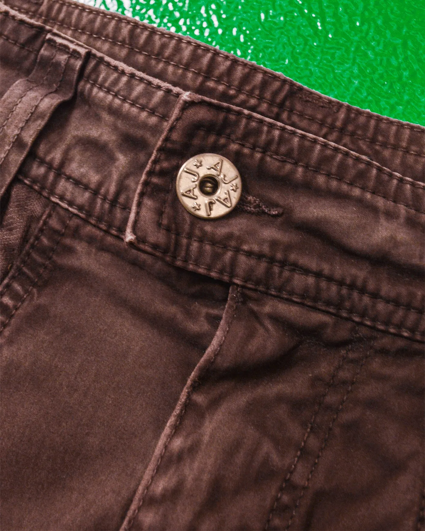 Panelled Faux Patina Washed Maroon Cargo Pants (34~36)